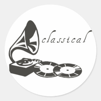 Classical Gramophone Classic Round Sticker
