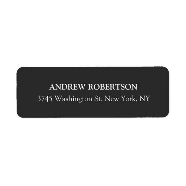 Classical Grey Plain Elegant Return Address Label (Front)