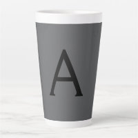 Classical Grey Simple Monogram Add Name Initial