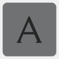 Classical Grey Simple Monogram Add Name Initial