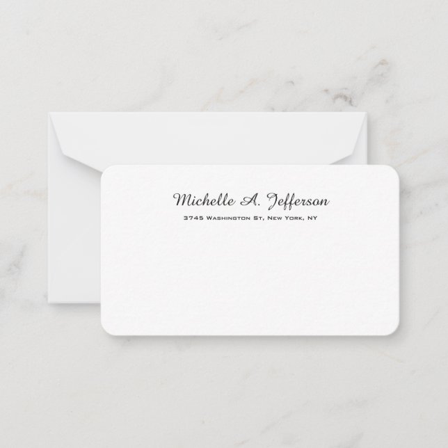 Classical Handwriting Creative Trendy White Card (Front)