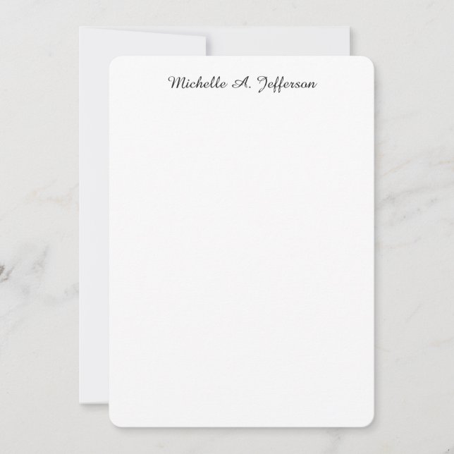 Classical Handwriting Creative Trendy White Card (Front)