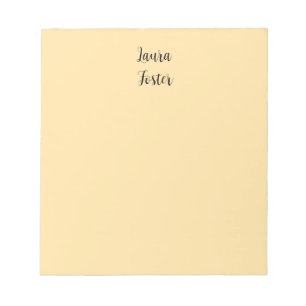 Classical Handwriting Elegant Name Beige Colour Notepad