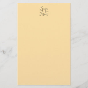 Classical Handwriting Elegant Name Beige Colour Stationery