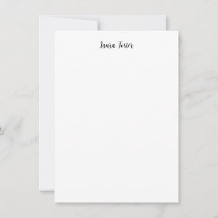Classical Handwriting Elegant Name Black White Card