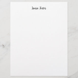 Classical Handwriting Elegant Name Black White Letterhead