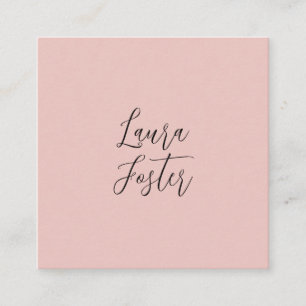 Classical Handwriting Elegant Name Rose Gold Square Business Card