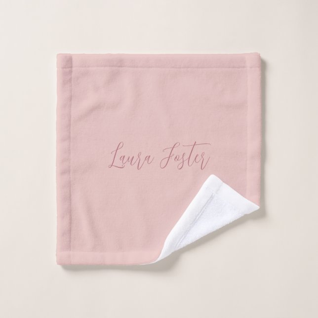 Classical Handwriting Elegant Name Rose Gold Wash Cloth (Wash Cloth)