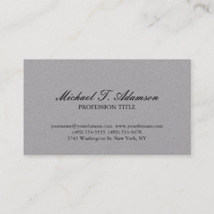 Classical Handwriting Grey Elegant Plain Simple Business Card