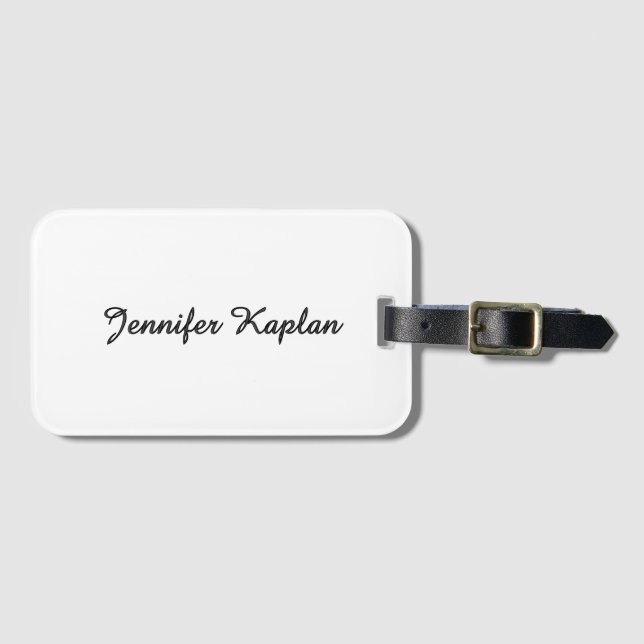 Classical Handwriting Minimalist Professional Luggage Tag (Front Horizontal)