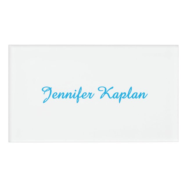 Classical Handwriting Minimalist Professional Name Tag (Front)