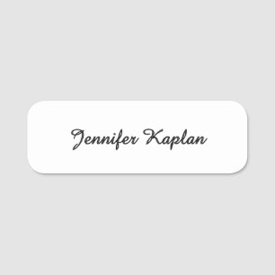 Classical Handwriting Minimalist Professional Name Tag