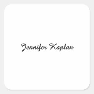 Classical Handwriting Minimalist Professional Square Sticker