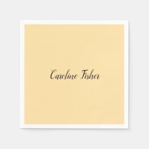 Classical Handwriting Plain Simple Beige Napkin