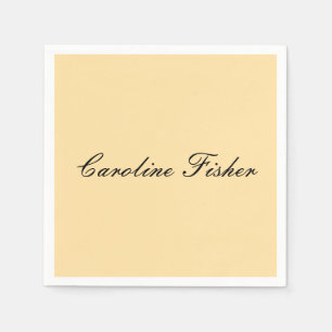 Classical Handwriting Plain Simple Beige Napkin