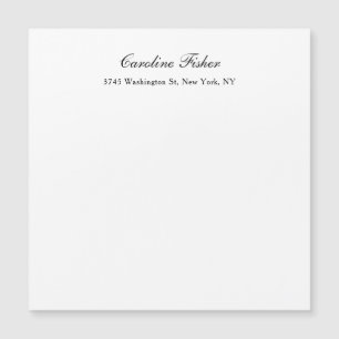 Classical Handwriting Plain White Magnetic Card