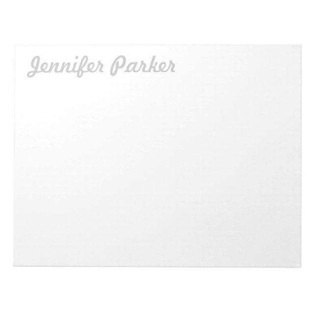 Classical Handwriting Your Name Feminine Stylish Notepad (Front)