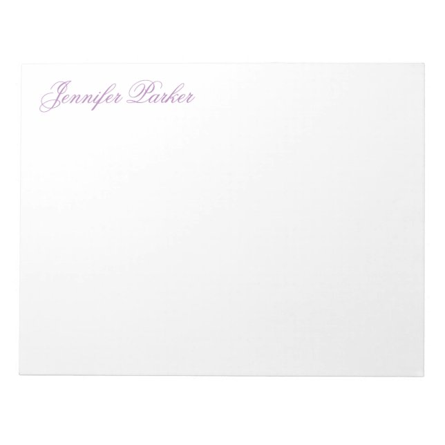 Classical Handwriting Your Name Feminine Stylish Notepad (Front)