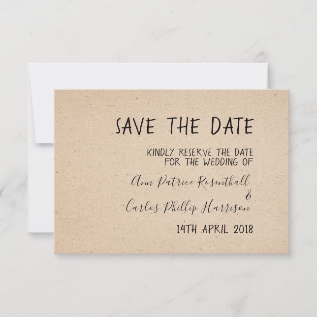 CLASSICAL HANDWRITTEN SAVE THE DATE CARD (Front)