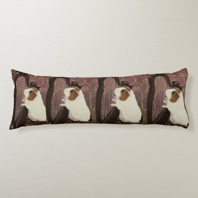 Classical Harpist Guinea Pig Body Pillow (Front)