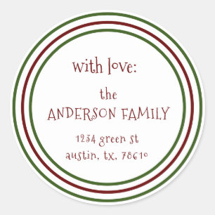 classical holiday colours decorative script classic round sticker