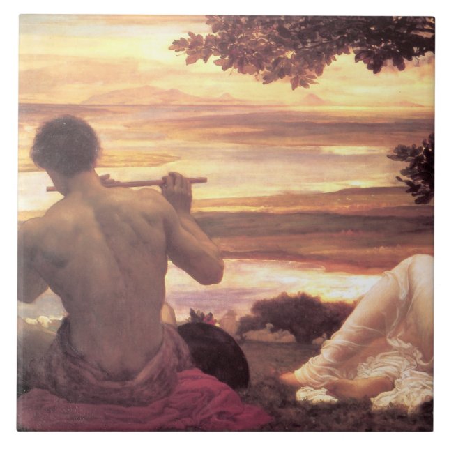 Classical Idyll (by Frederic Leighton) Tile (Front)