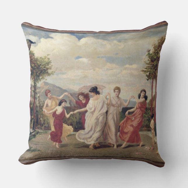 Classical Idyll (oil on canvas) Throw Pillow (Front)