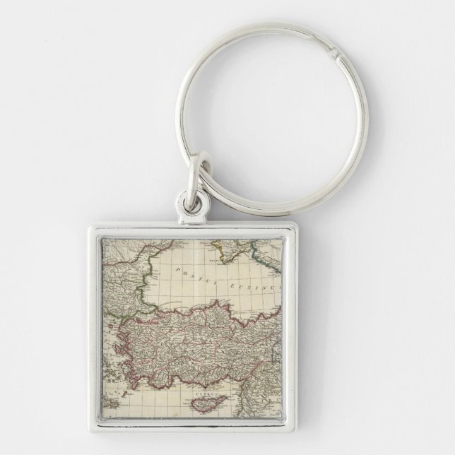 Classical Map of Rome Keychain (Front)