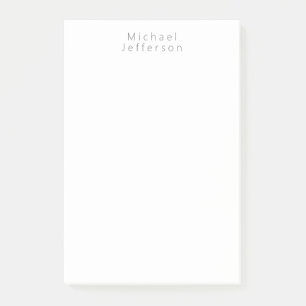 Classical Minimalist Elegant Name Black White Post-it Notes