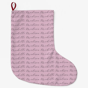 Classical Minimalist Name Handwriting  Large Christmas Stocking