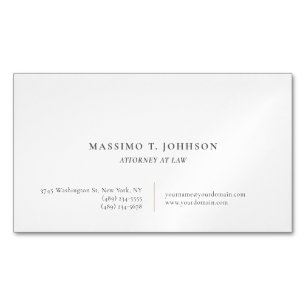 Classical Minimalist Plain Attorney at Law Lawyer  Magnetic Business Card