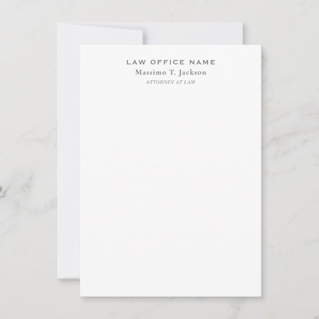 Classical Minimalist Plain Simple Black White Card (Front)