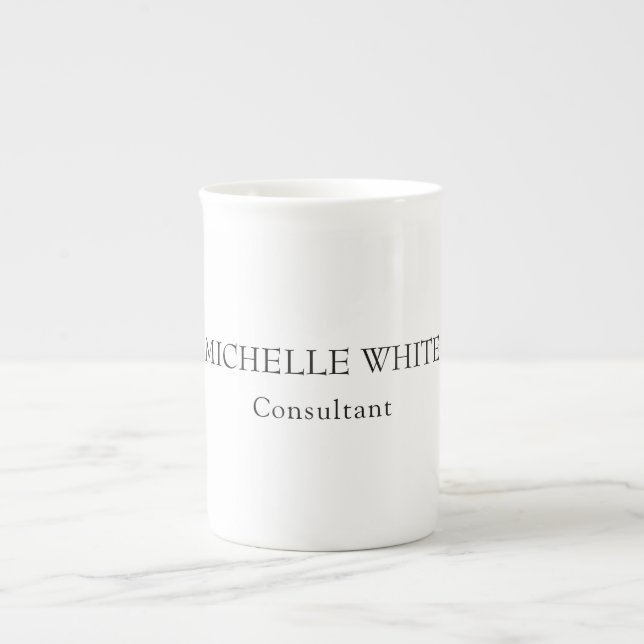 Classical Minimalist Professional Add Name Bone China Mug (Front)