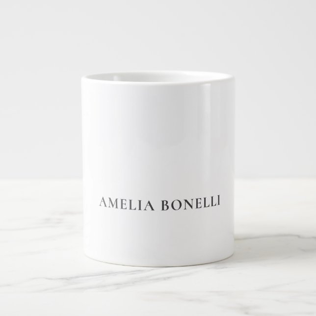 Classical Minimalist Professional Plain Large Coffee Mug (Front)