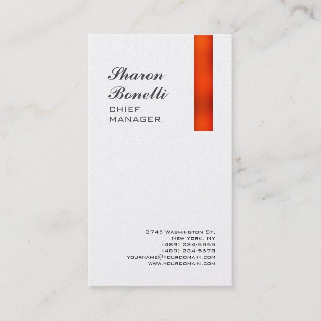 Classical Minimalist Professional Premium Pearl Business Card (Front)