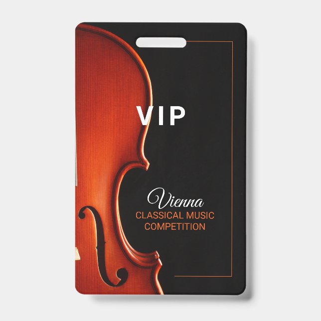 Classical Music Competition Event VIP Access Badge (Front)