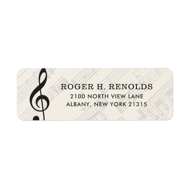 Classical Music Sheet | Return Address (Front)