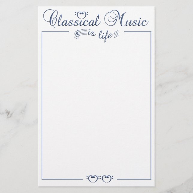 Classical Music stationary, customizable Stationery (Front)