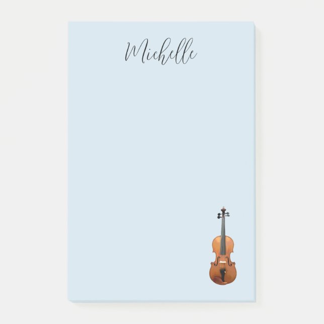 Classical Music Violin Blue Post-it Notes (Front)