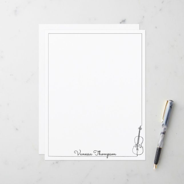 Classical Music Violin Cello Paper Sheet (Front/Back In Situ)