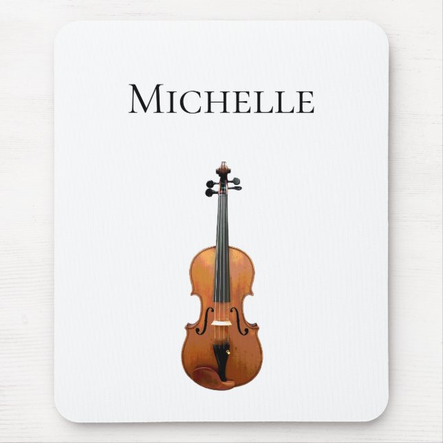 Classical Musical Violin Fiddle Personalized Mouse Pad (Front)