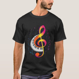Classical Musician Pianist Gift Treble Clef Piano T-Shirt