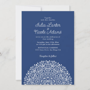 Classical Ornate Art Deco Style Mandala Wedding Invitation
