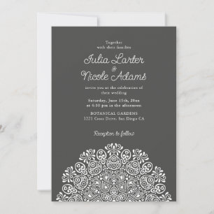 Classical Ornate Art Deco Style Mandala Wedding Invitation