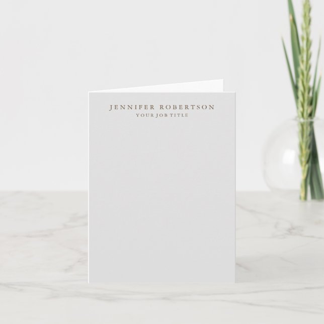 Classical Personalized Customized Minimalist Note Card (Front)