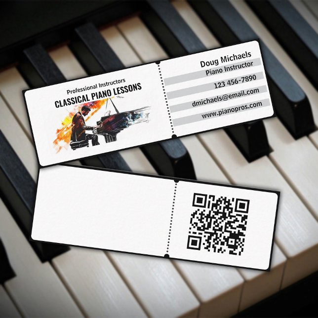 Classical Piano Instructor Mini Business Card (Creator Uploaded)
