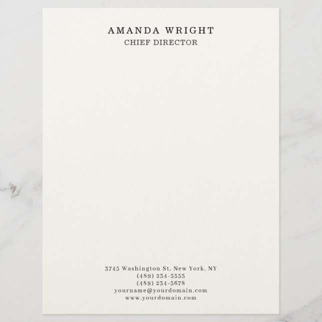 Classical Plain Attractive Stylish Business Letterhead (Front)