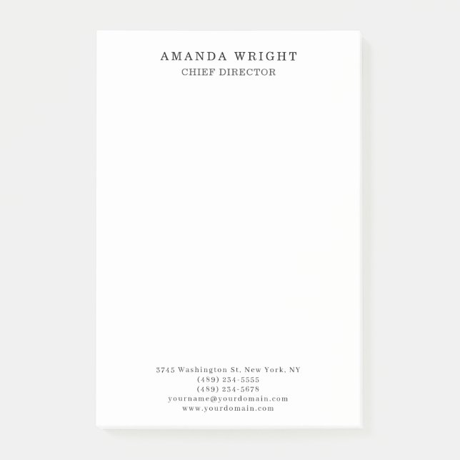 Classical Plain Attractive Stylish Business Post-it Notes (Front)