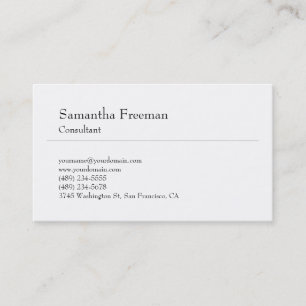 Classical Plain Black & White Minimalist Business Card