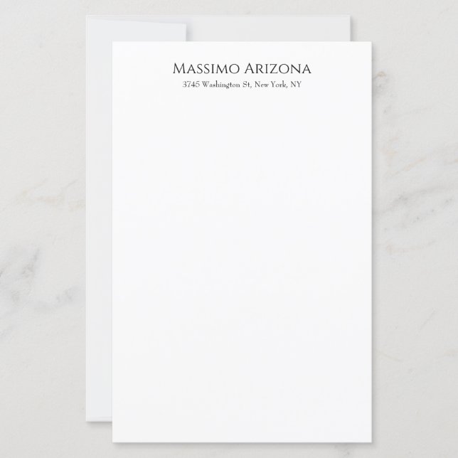 Classical Plain Elegant Black & White Minimalist (Front)